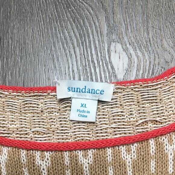 Sundance Womens Knit Jacquard Aztec Multicolor Pullover Sweater Linen Cotton XL - Picture 7 of 9
